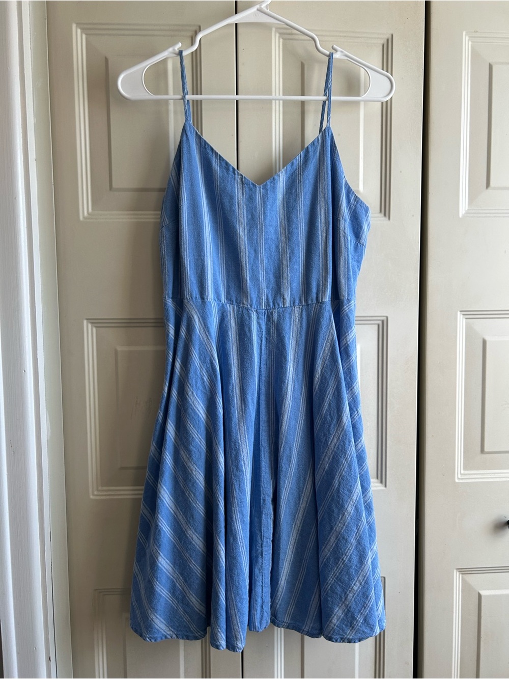 GAP Light Blue Striped Strapless Sundress